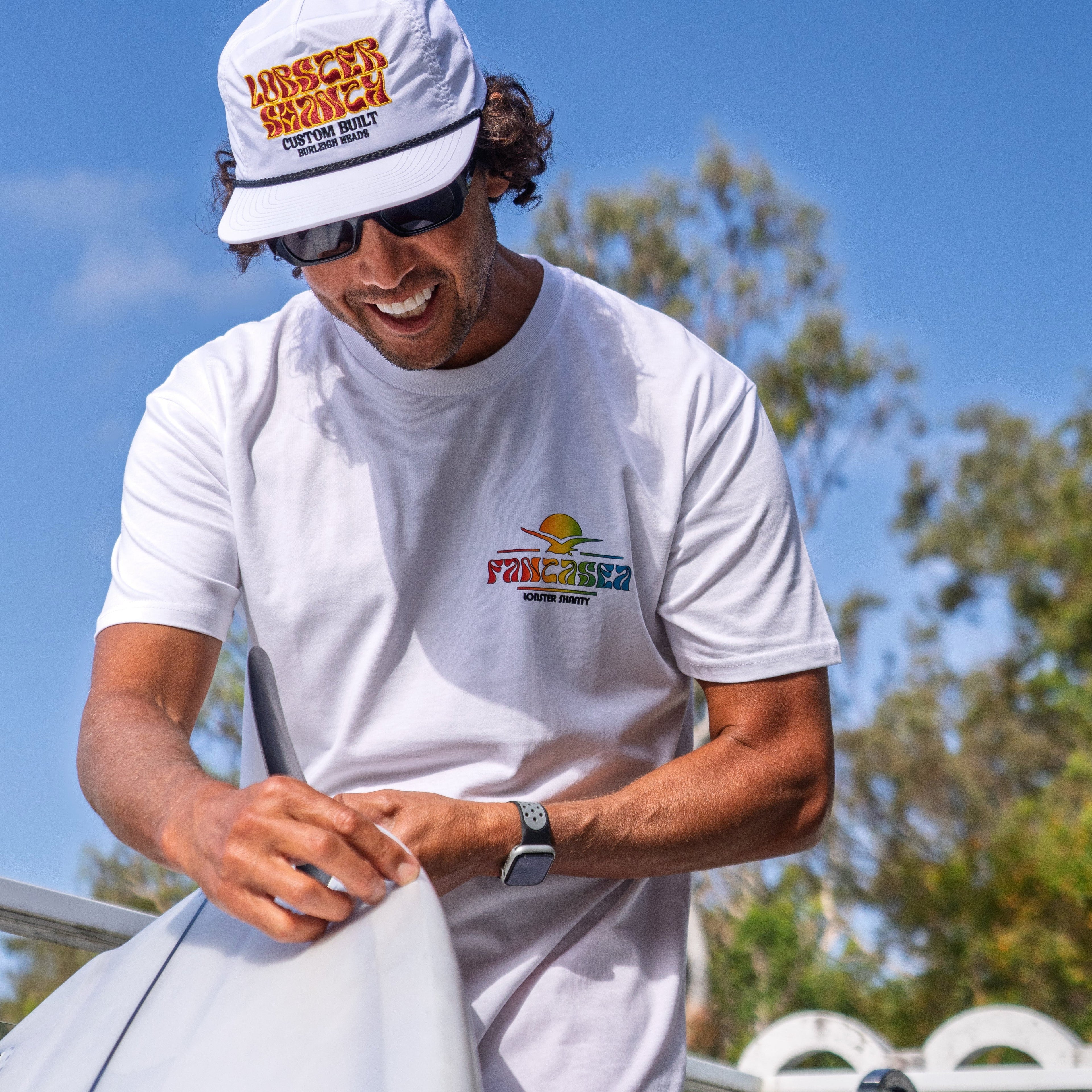 Shape Shifter White Surf Cap by Lobster Shanty