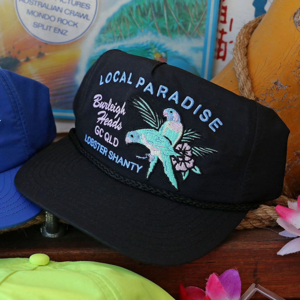 Local Paradise Black Surf Cap by Lobster Shanty