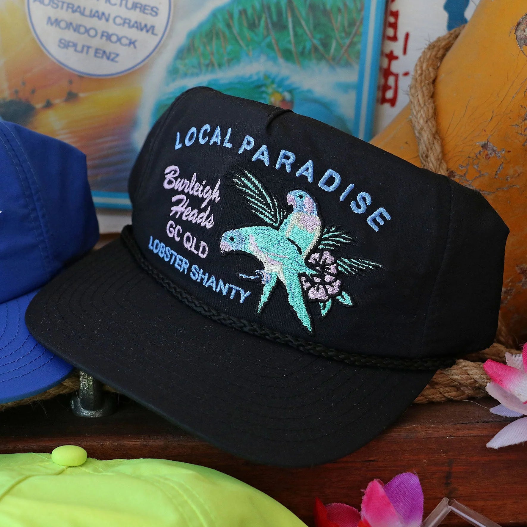 Local Paradise Black Surf Cap by Lobster Shanty