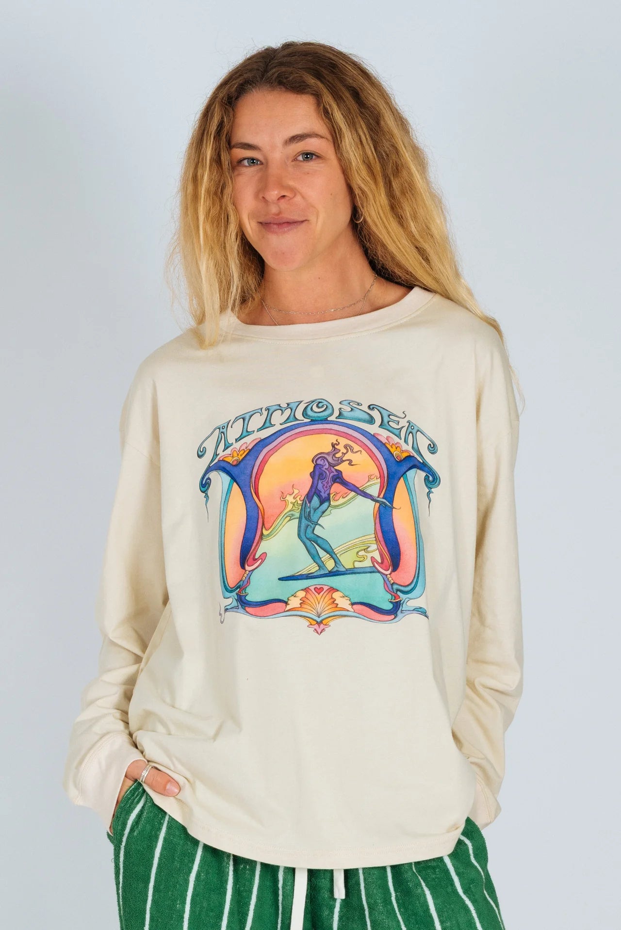 Saline Shrine by Angie Samblotte x Atmosea -Artist Oversized Longsleeve Tee by Atmosea